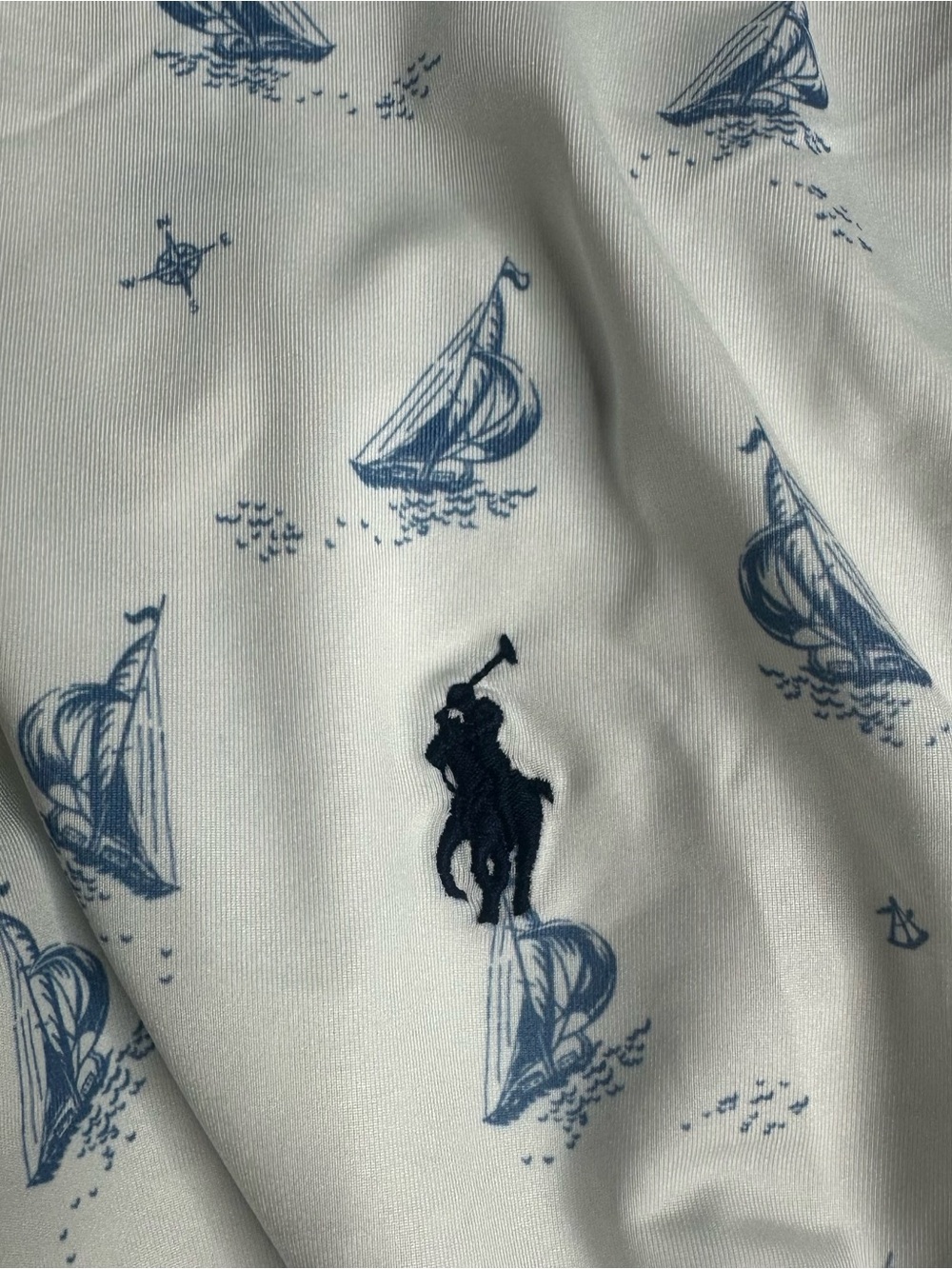 Polo Ralph Lauren Classic Fit Performance Polo Shirt XL white blue sailboat - Picture 10 of 14